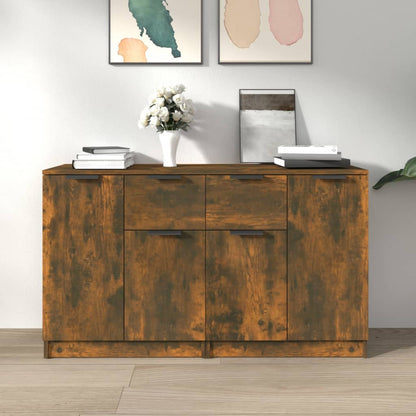 vidaXL Commodes 2 pcs Chêne fumé 60x30x70 cm Bois d'ingénierie