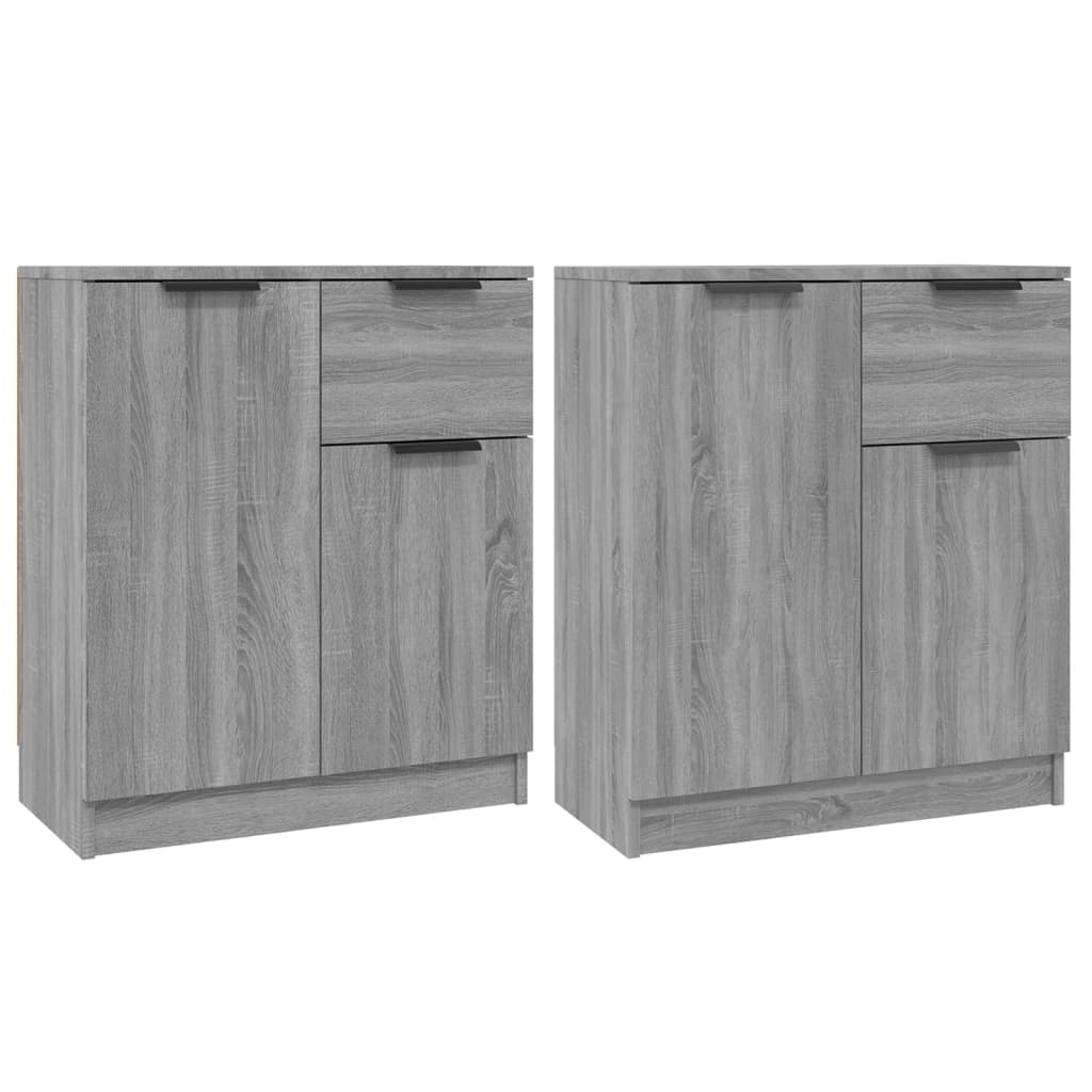 vidaXL Buffets 2 pcs Gris Sonoma 60x30x70 cm Bois d'ingénierie