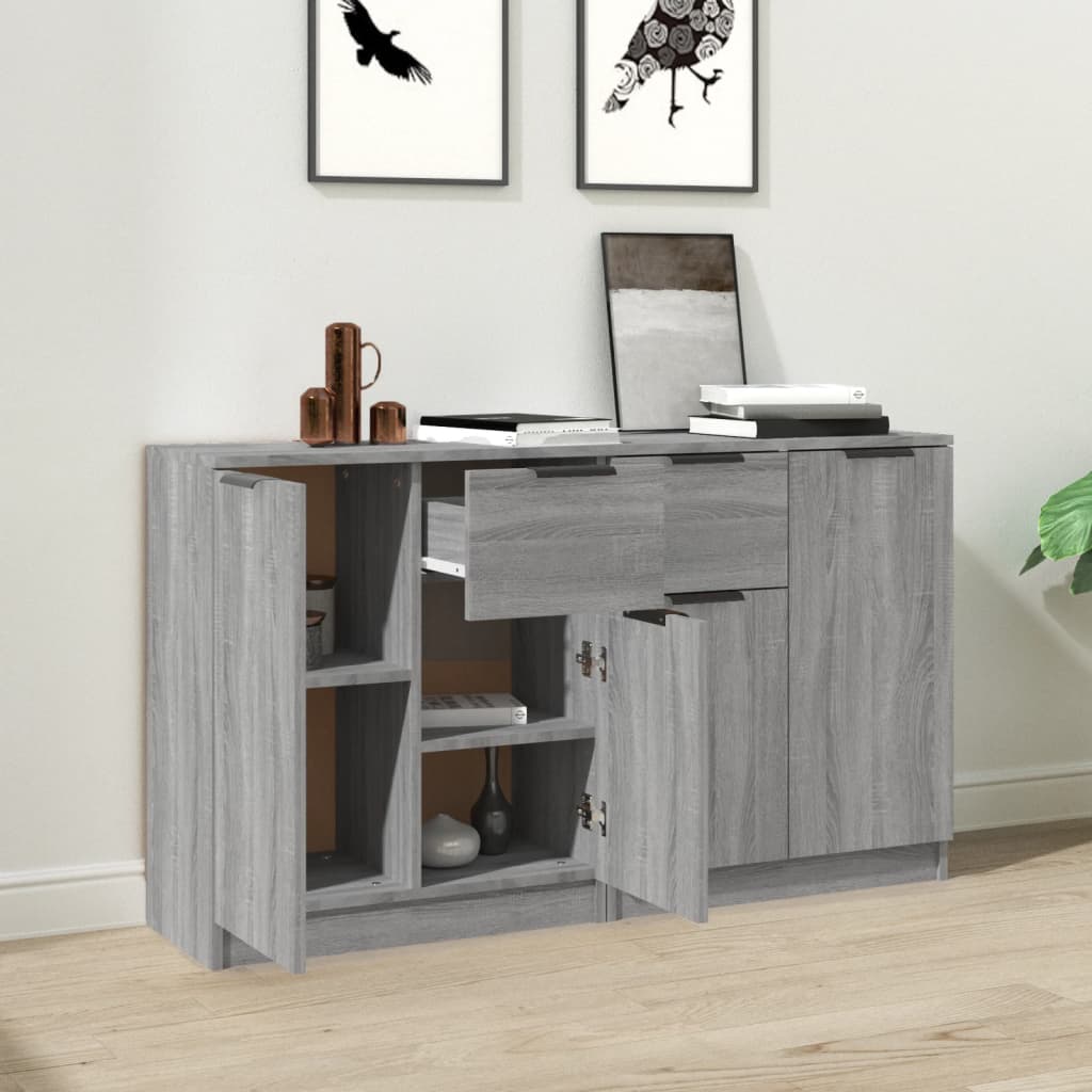 vidaXL Buffets 2 pcs Gris Sonoma 60x30x70 cm Bois d'ingénierie