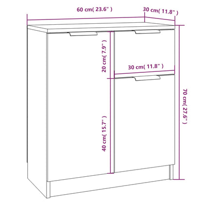 vidaXL Buffets 2 pcs Gris Sonoma 60x30x70 cm Bois d'ingénierie