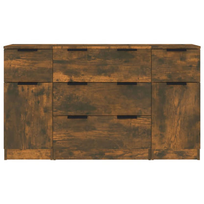 vidaXL Ensemble de 3 buffets chêne fumé Bois d'ingénierie