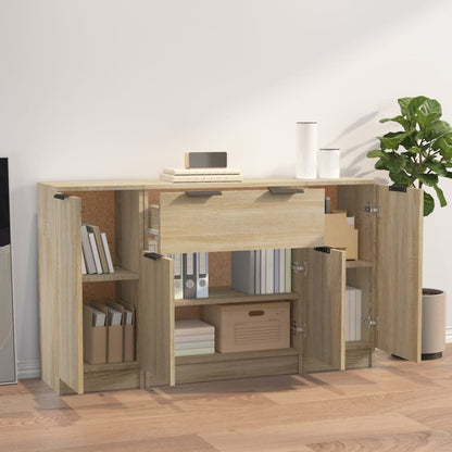 vidaXL Sideboards 3 Stk. Sonoma-Eiche Holzwerkstoff