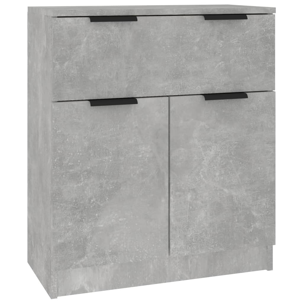 vidaXL Commodes 3 pcs Gris béton Bois d'ingénierie