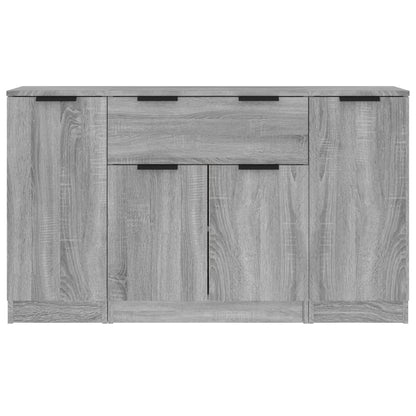 vidaXL Sideboards 3 Stk. Grau Sonoma Holzwerkstoff