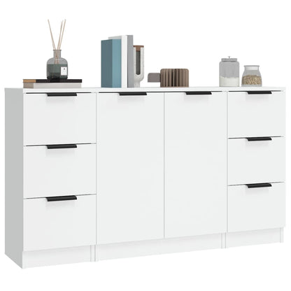 vidaXL Enfilades 3 pcs Blanc Bois d'ingénierie