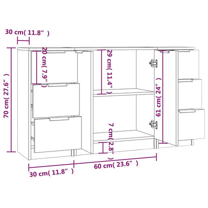 vidaXL Commodes 3 pcs. Aggloméré chêne sonoma