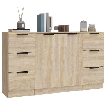 vidaXL Commodes 3 pcs. Aggloméré chêne sonoma