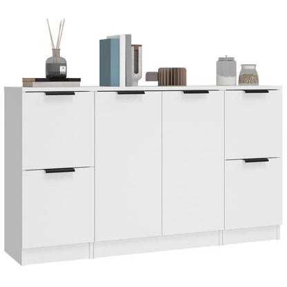 vidaXL Enfilades 3 pcs Blanc Bois d'ingénierie