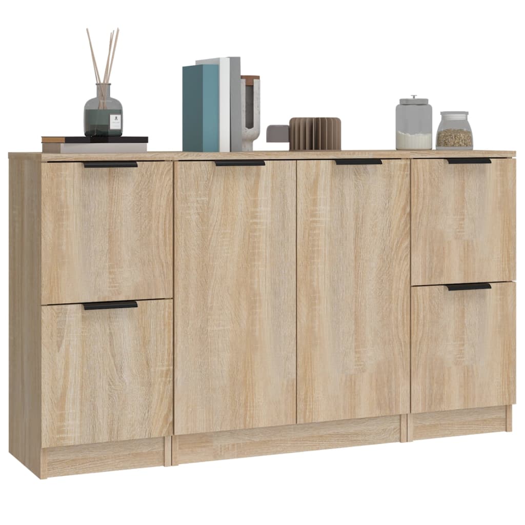 vidaXL Commodes 3 pcs. Aggloméré chêne sonoma