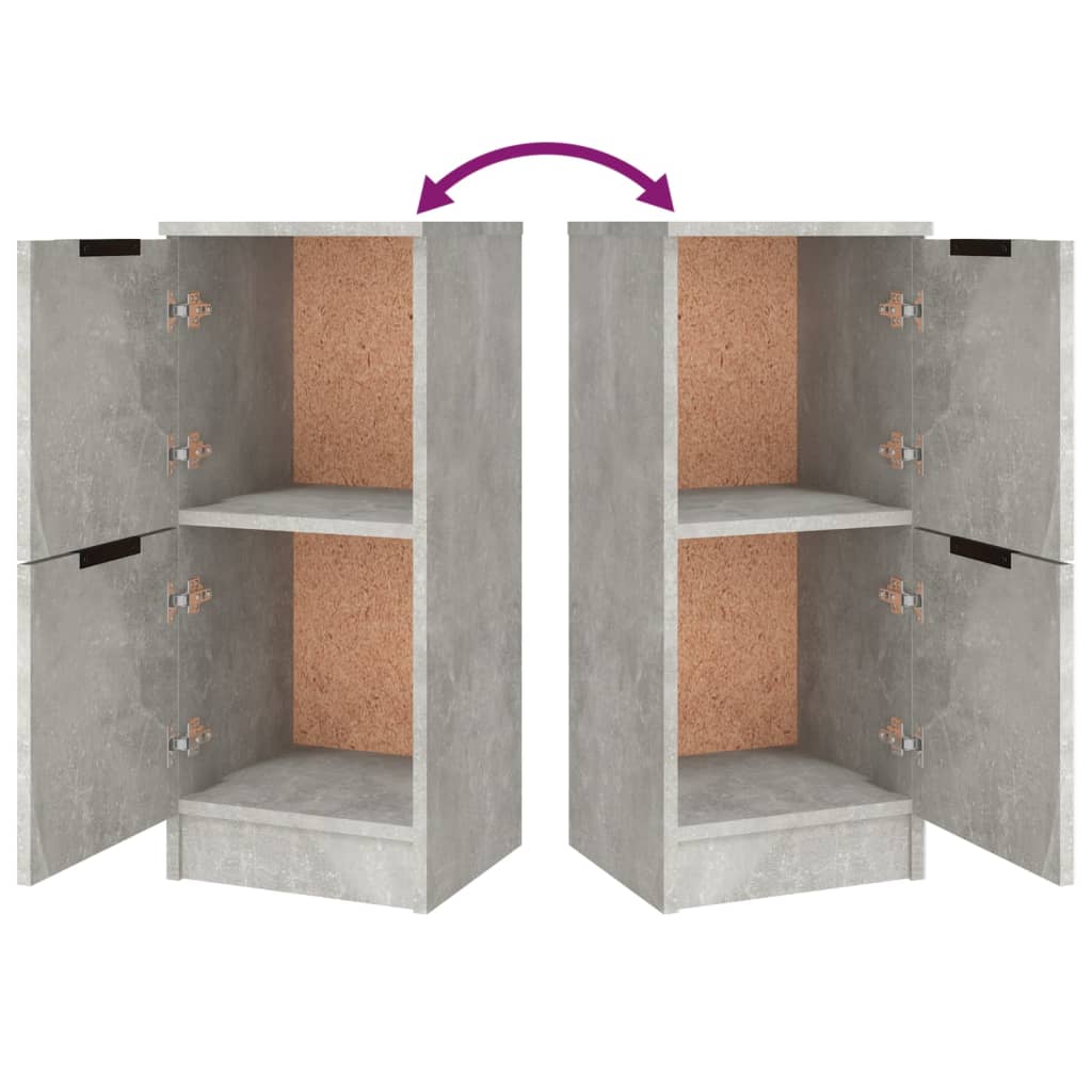 vidaXL Commodes 3 pcs. Gris béton Bois d'ingénierie