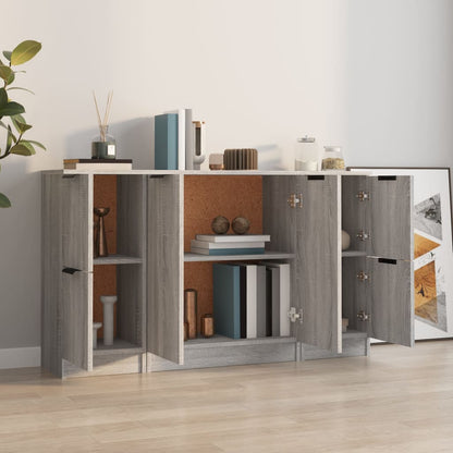 vidaXL Buffets 3 pcs. gris Sonoma bois d'ingénierie
