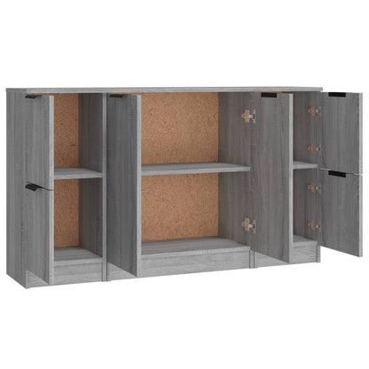 vidaXL Buffets 3 pcs. gris Sonoma bois d'ingénierie