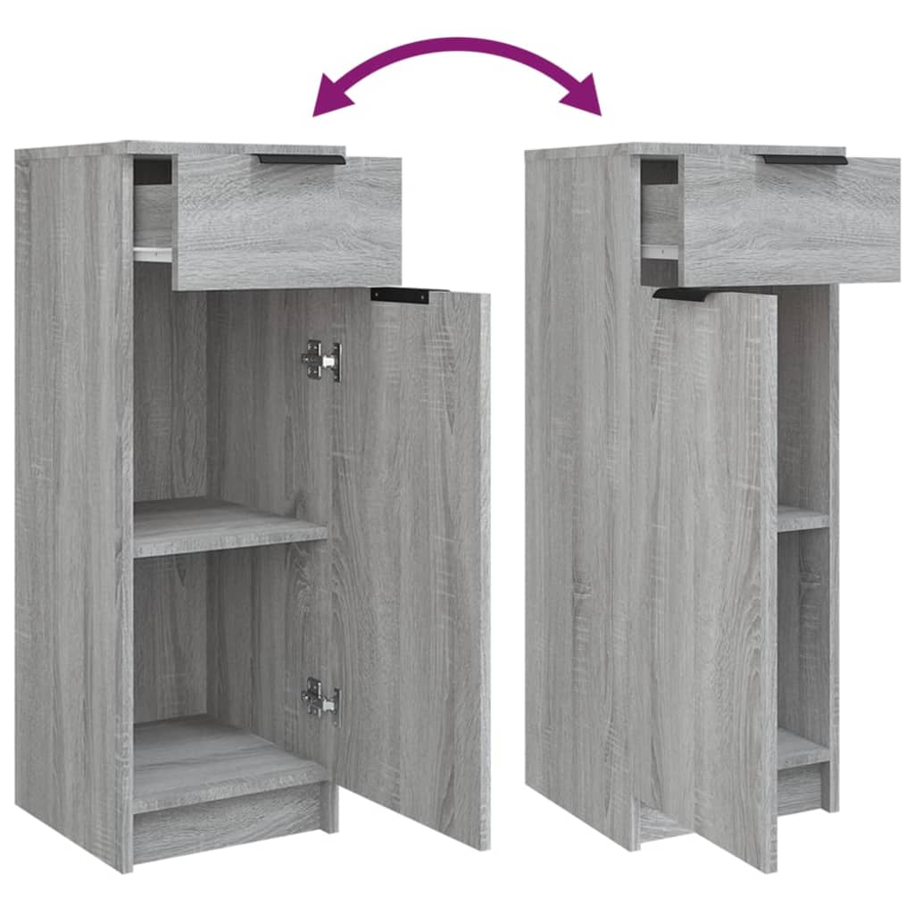 vidaXL 4-tlg. Badmöbel-Set Grau Sonoma Holzwerkstoff