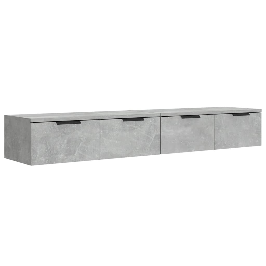 vidaXL Wandschränke 2 Stk. Betongrau 68x30x20 cm Holzwerkstoff