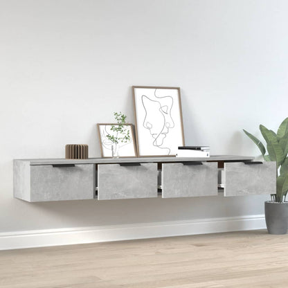 vidaXL Wandschränke 2 Stk. Betongrau 68x30x20 cm Holzwerkstoff