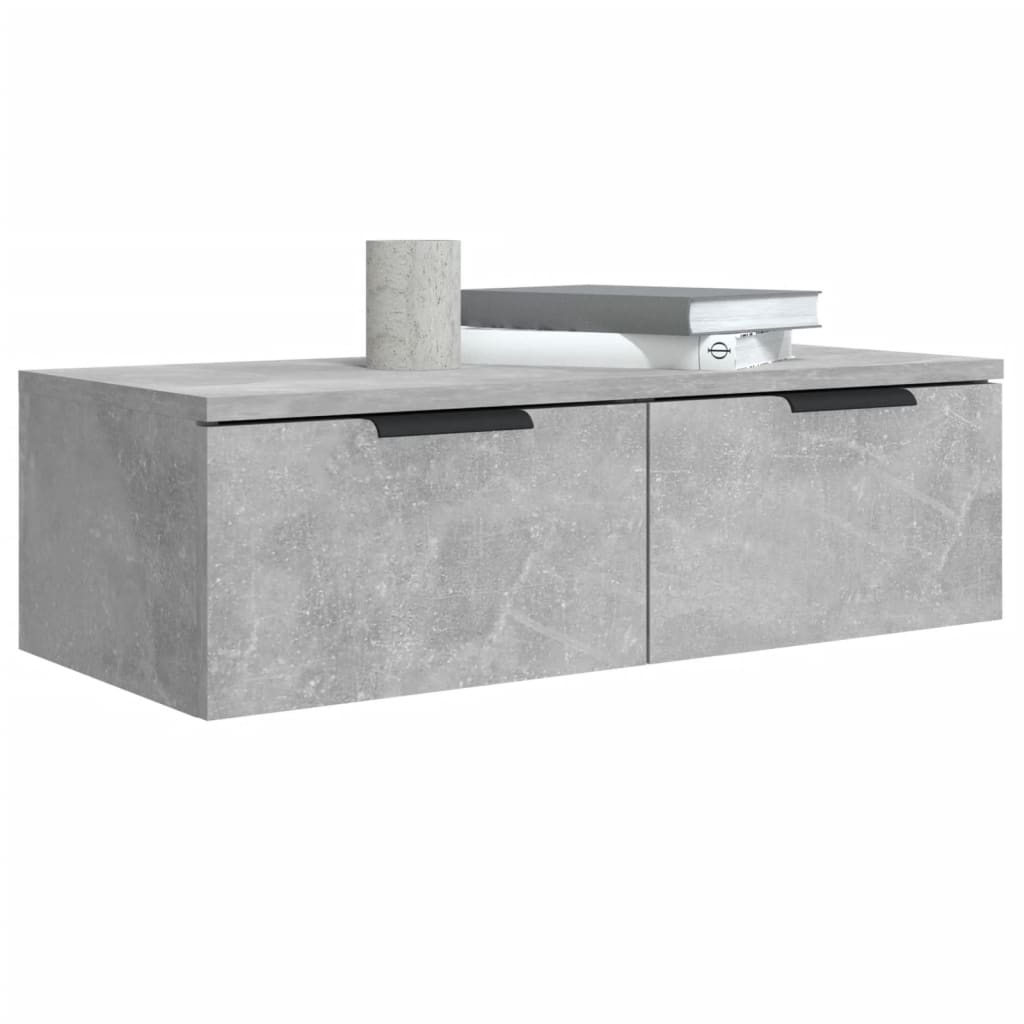 vidaXL Wandschränke 2 Stk. Betongrau 68x30x20 cm Holzwerkstoff