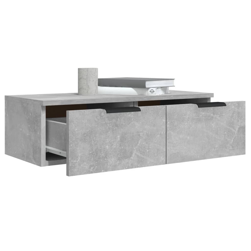 vidaXL Wandschränke 2 Stk. Betongrau 68x30x20 cm Holzwerkstoff