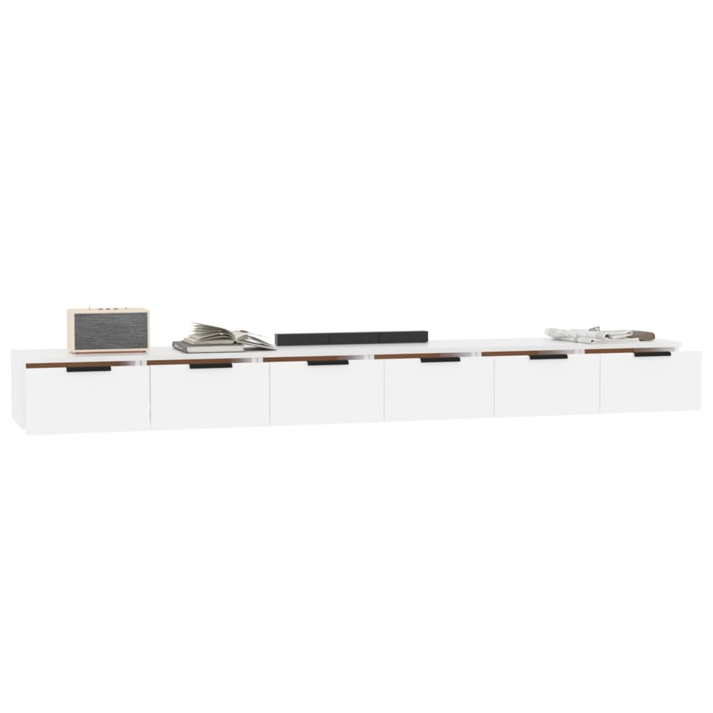 vidaXL Wandschränke 2 Stk. Weiß 102x30x20 cm Holzwerkstoff