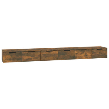 vidaXL Wandschränke 2 Stk. Räuchereiche 102x30x20 cm Holzwerkstoff