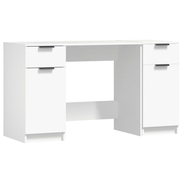 vidaXL Schreibtisch mit Beistellschrank Weiß Holzwerkstoff