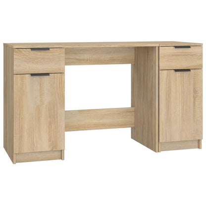 vidaXL Bureau avec meuble de rangement chêne sonoma aggloméré