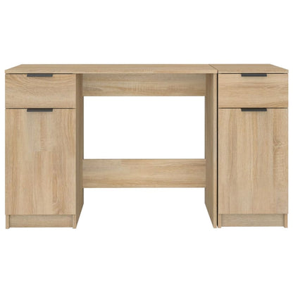 vidaXL Bureau avec meuble de rangement chêne sonoma aggloméré