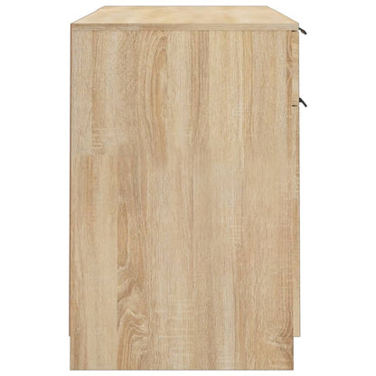 vidaXL Bureau avec meuble de rangement chêne sonoma aggloméré