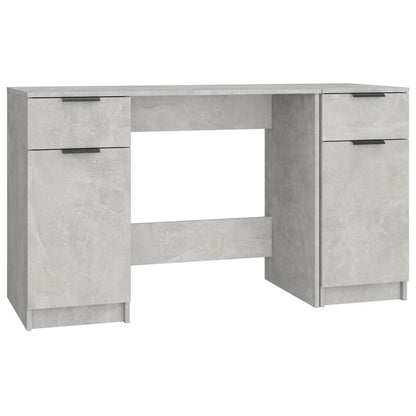 vidaXL Bureau avec meuble d'appoint gris béton en bois d'ingénierie
