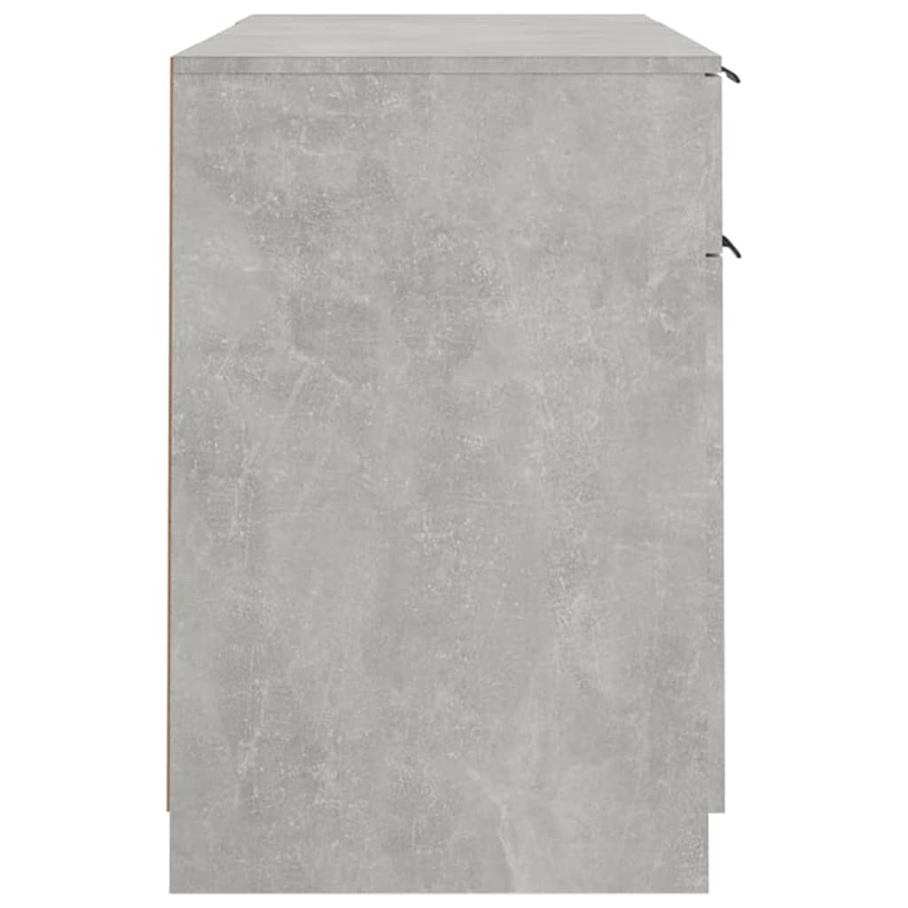 vidaXL Bureau avec meuble d'appoint gris béton en bois d'ingénierie