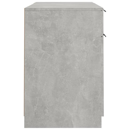 vidaXL Bureau avec meuble d'appoint gris béton en bois d'ingénierie