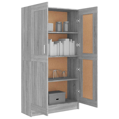 vidaXL Bücherschrank Grau Sonoma 82,5x30,5x150 cm Holzwerkstoff