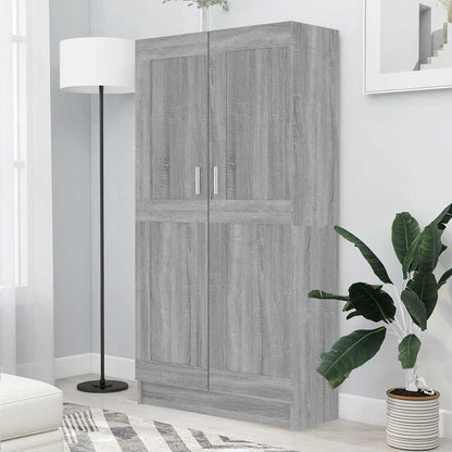 vidaXL Bücherschrank Grau Sonoma 82,5x30,5x150 cm Holzwerkstoff