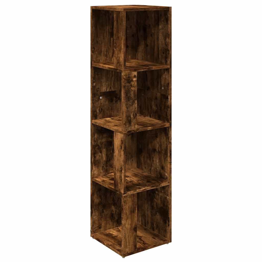 vidaXL Eckregal Räuchereiche 33x33x132 cm Holzwerkstoff