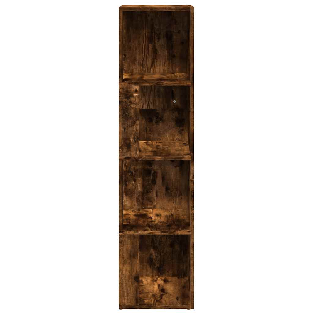 vidaXL Eckregal Räuchereiche 33x33x132 cm Holzwerkstoff