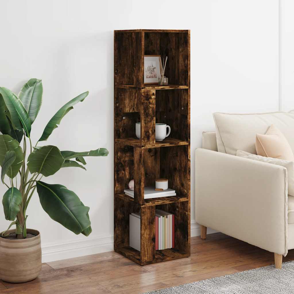 vidaXL Eckregal Räuchereiche 33x33x132 cm Holzwerkstoff