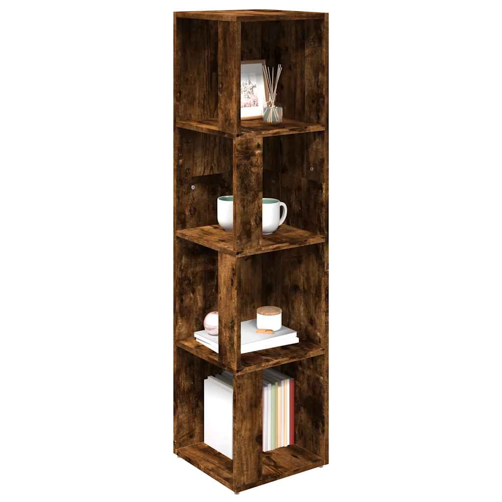 vidaXL Eckregal Räuchereiche 33x33x132 cm Holzwerkstoff