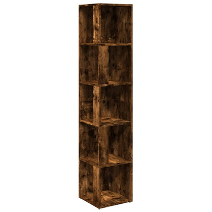 vidaXL Étagère d'angle chêne fumé 33x33x164,5 cm bois d'ingénierie