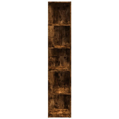 vidaXL Étagère d'angle chêne fumé 33x33x164,5 cm bois d'ingénierie