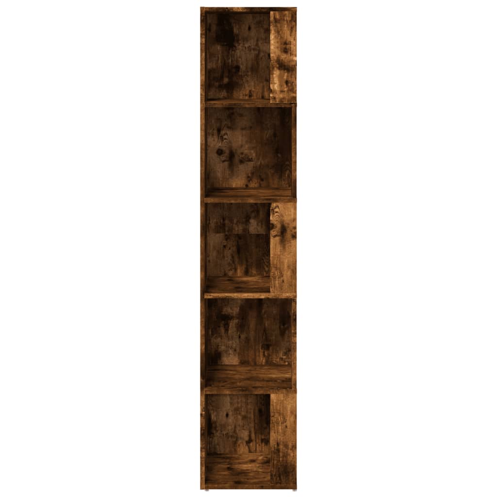 vidaXL Étagère d'angle chêne fumé 33x33x164,5 cm bois d'ingénierie