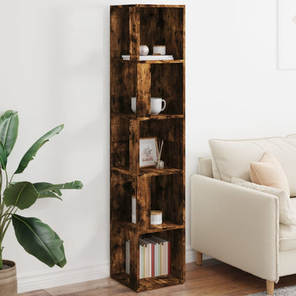 vidaXL Étagère d'angle chêne fumé 33x33x164,5 cm bois d'ingénierie