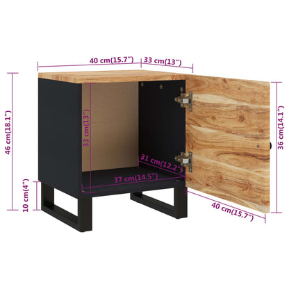 vidaXL Nachttische 2 Stk. 40x33x46 cm Massivholz Akazie