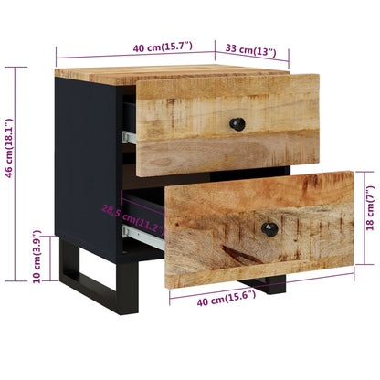 vidaXL Nachttisch 40x33x46 cm Massivholz Mango