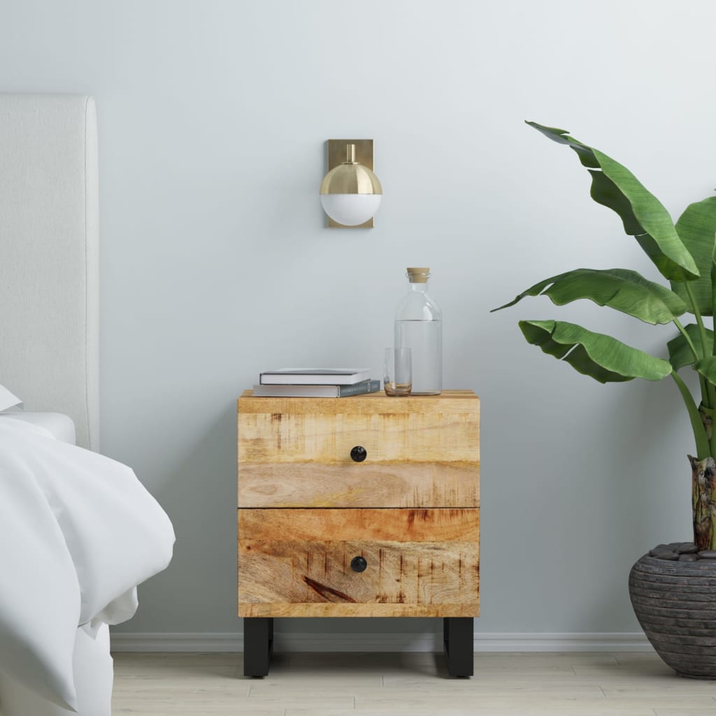 vidaXL Nachttisch 40x33x46 cm Massivholz Mango