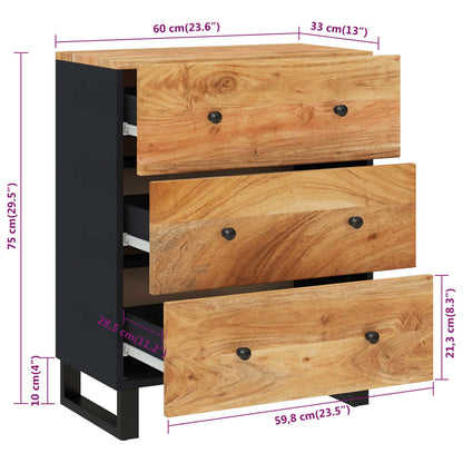 vidaXL Buffet 60x33x75 cm Bois d'acacia massif