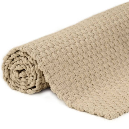 vidaXL Teppich Rechteckig Natur 180x250 cm Baumwolle