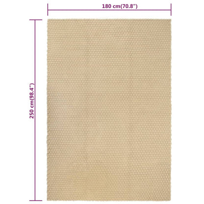 vidaXL Teppich Rechteckig Natur 180x250 cm Baumwolle