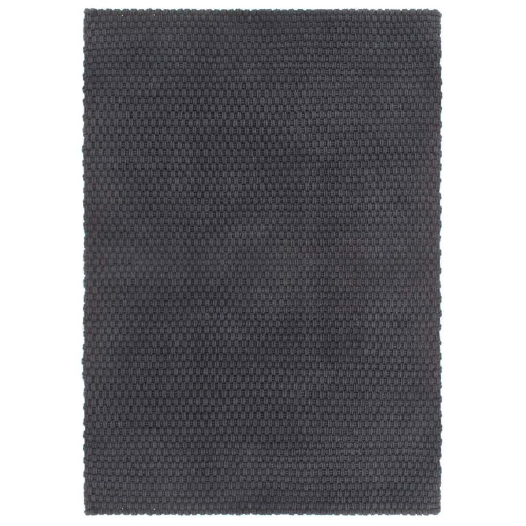 vidaXL Tapis rectangulaire anthracite 80x160 cm Coton
