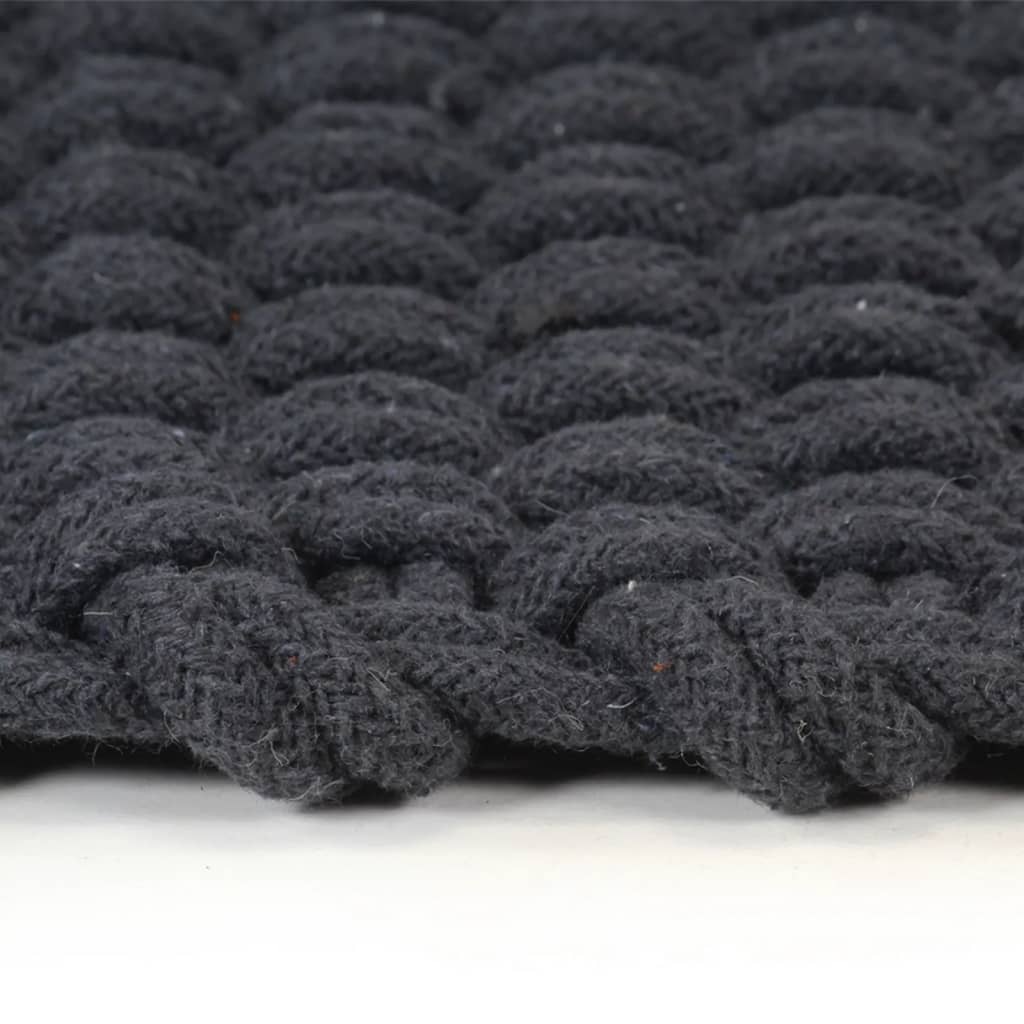 vidaXL Tapis rectangulaire anthracite 80x160 cm Coton