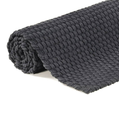 vidaXL Tapis rectangulaire anthracite 80x160 cm Coton