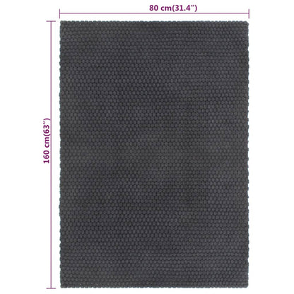 vidaXL Tapis rectangulaire anthracite 80x160 cm Coton